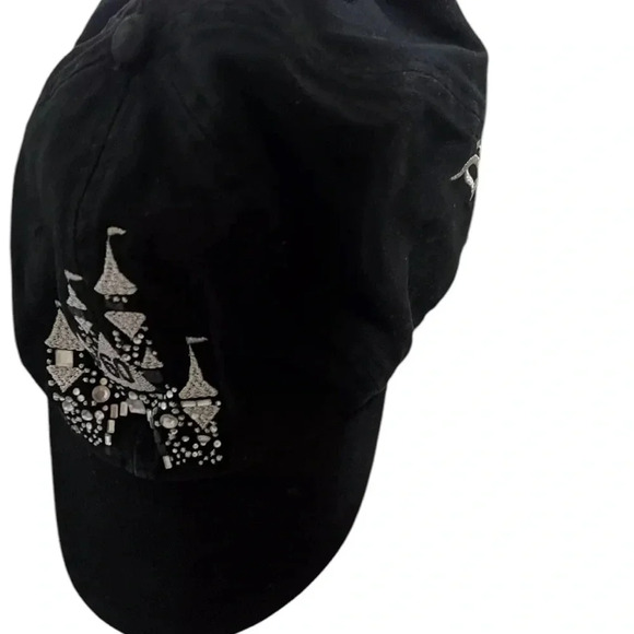 Disneyland 60th Anniversary Rhinestone Embellished Adjustable Black Hat  - Picture 6 of 10